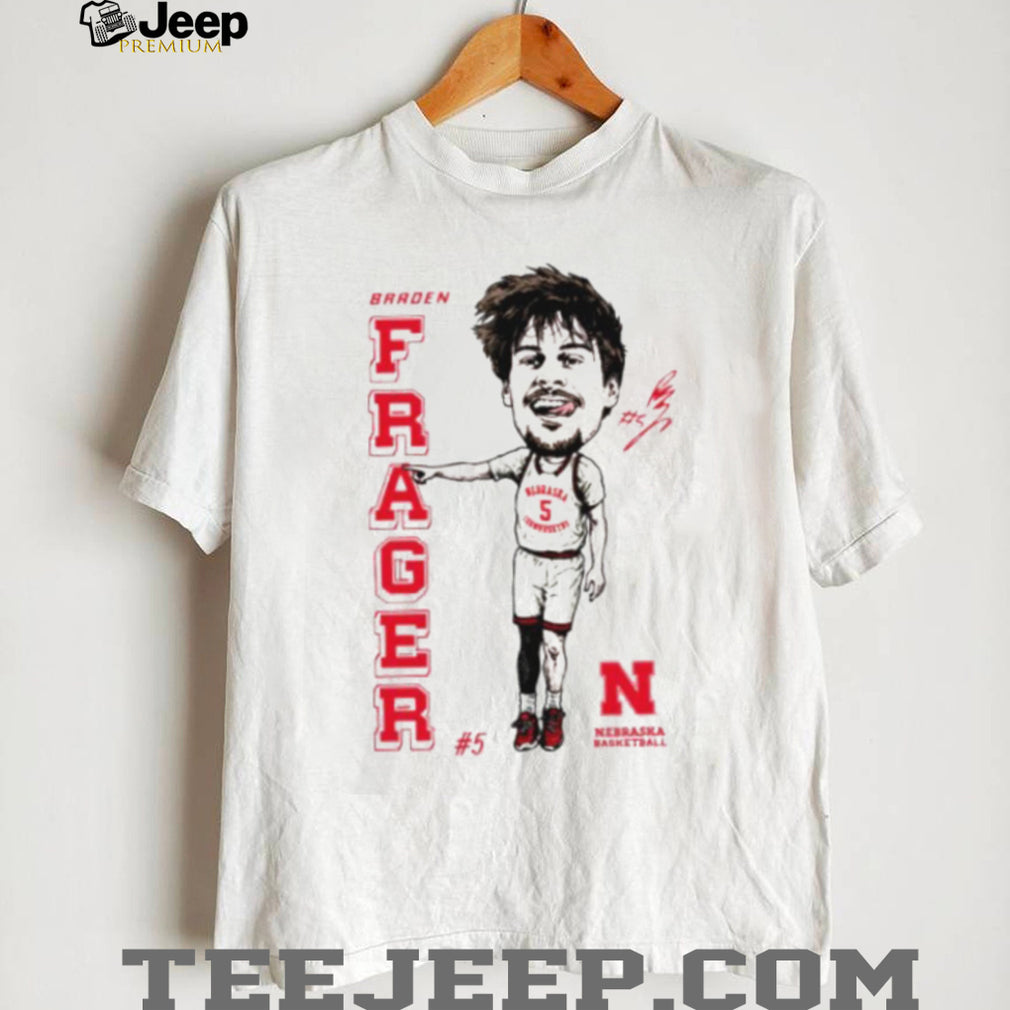 Braden Fraeger Nebraska Basketball #5 Caricature White T Shirt