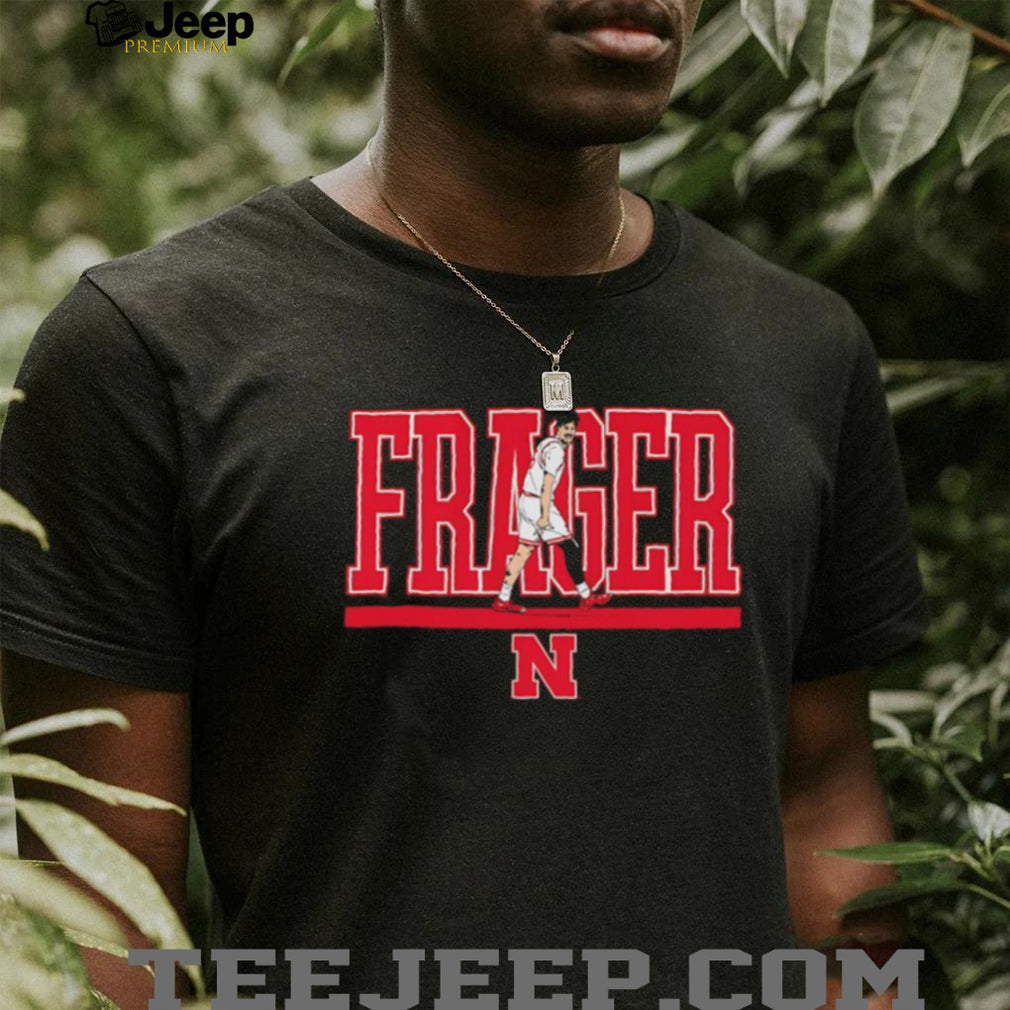 Braden Fraeger Nebraska Huskers Basketball Graphic Black T shirt