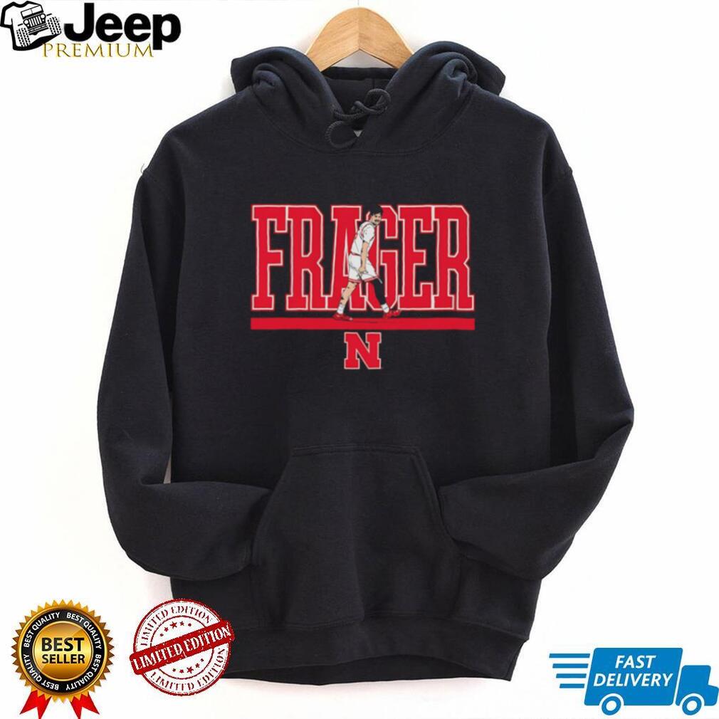 Braden Fraeger Nebraska Huskers Basketball Graphic Black T shirt