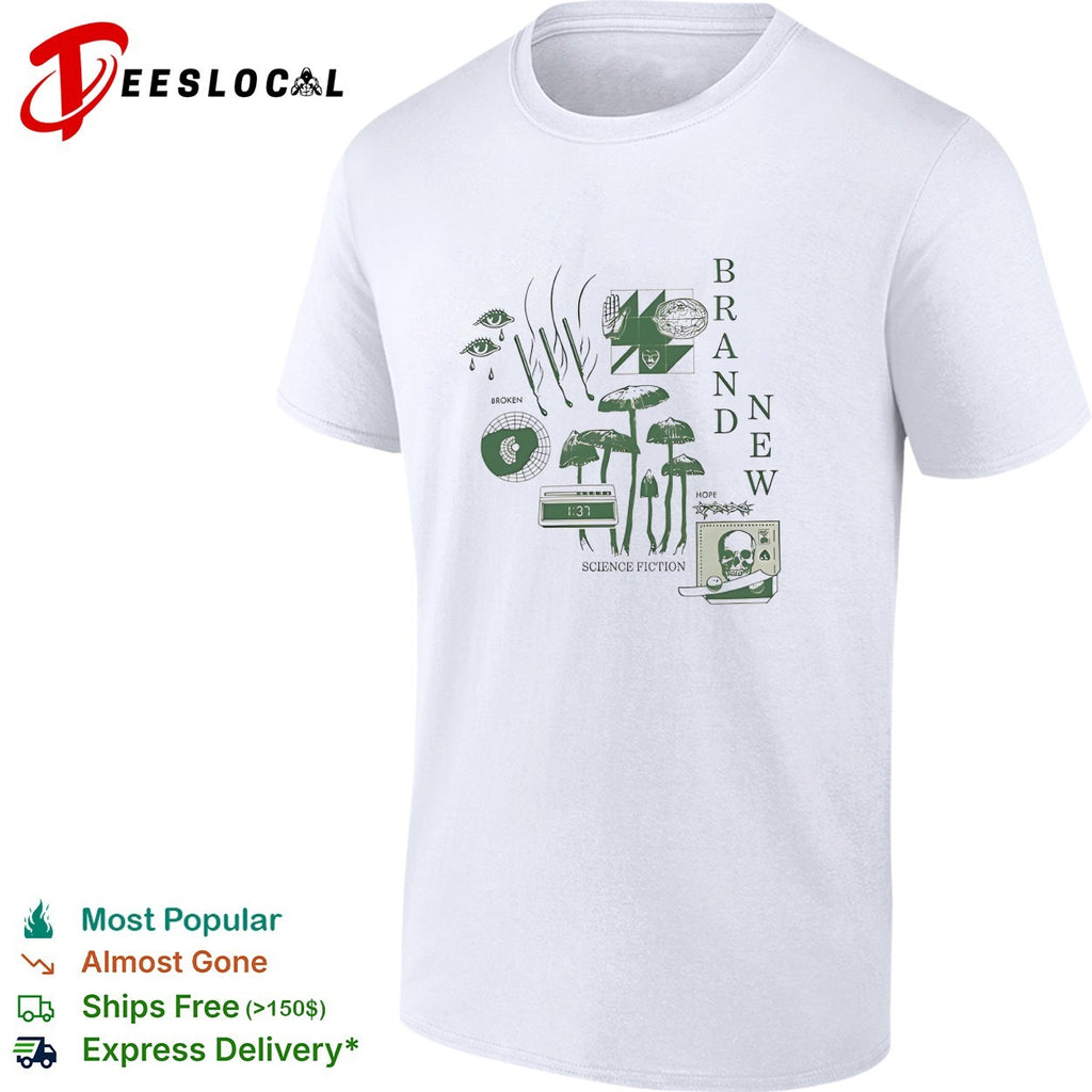 Brand New Science Fiction album eyes and mushrooms collage shirt