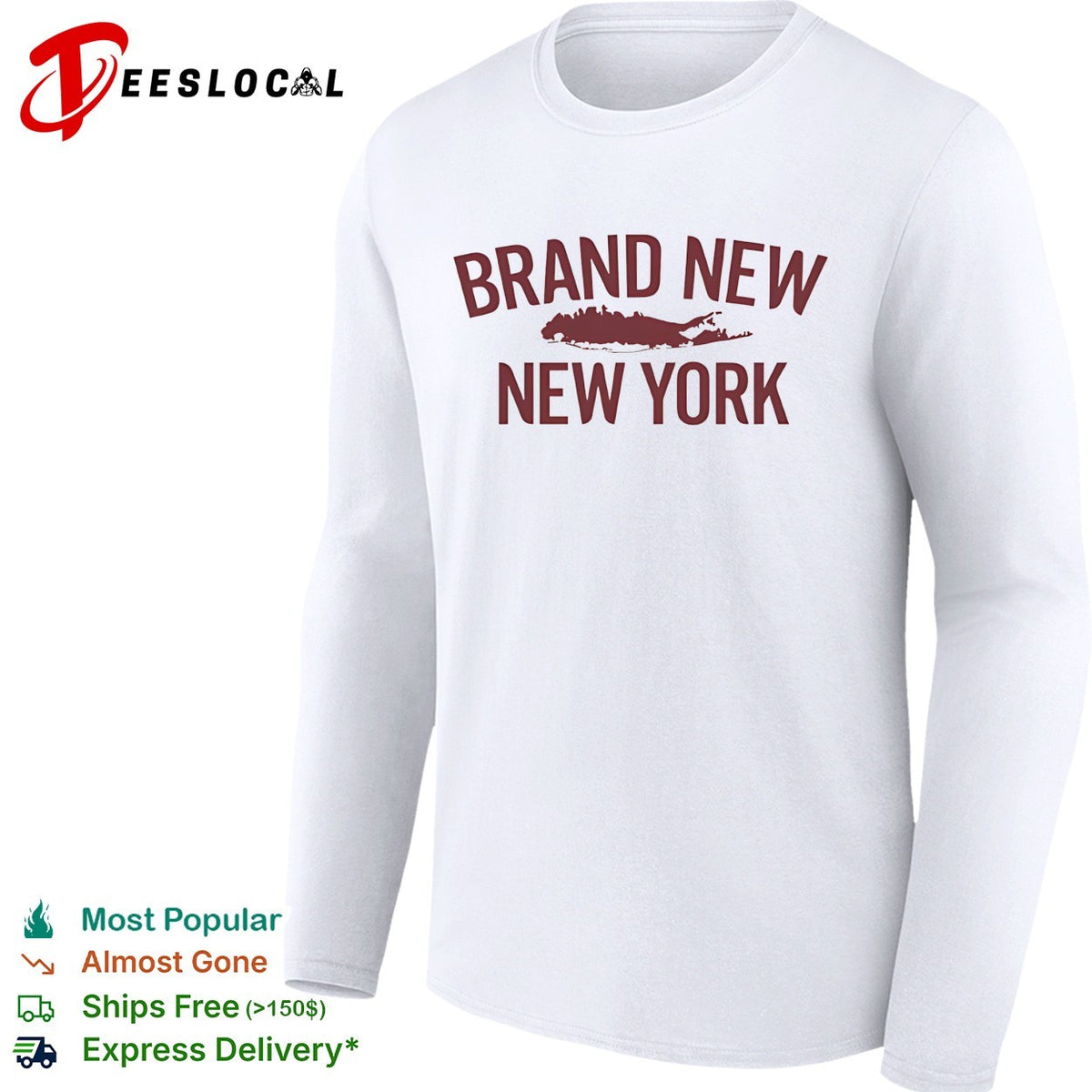 Brand New band New York fish silhouette typography shirt