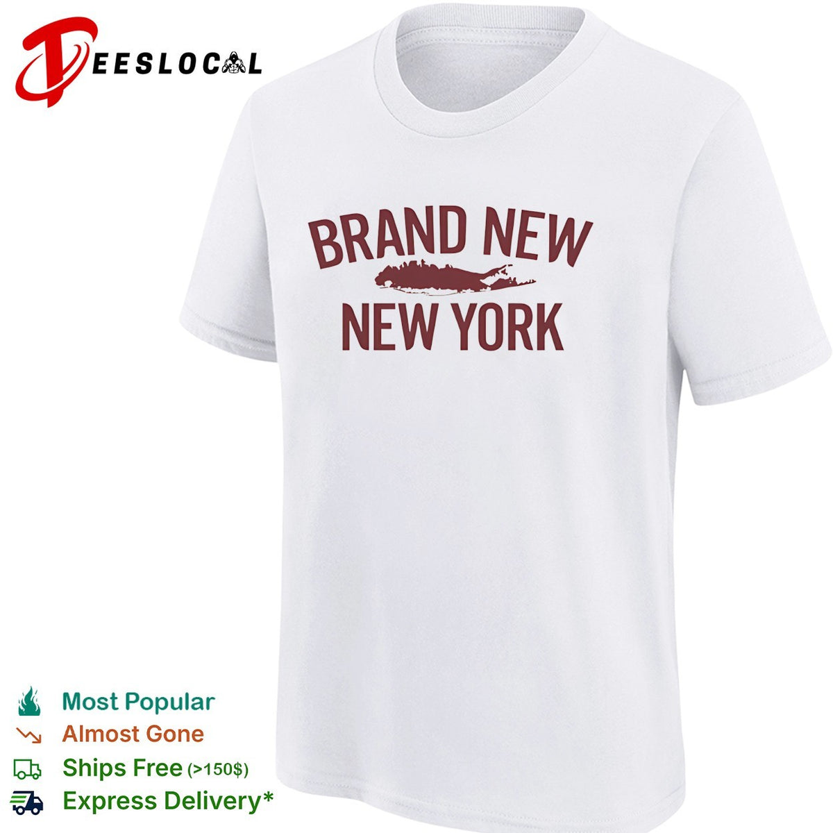 Brand New band New York fish silhouette typography shirt