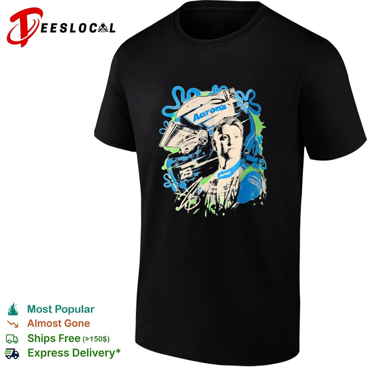 Brennan Poole Front Row Motorsports NASCAR Aaron’s SquarePants shirt