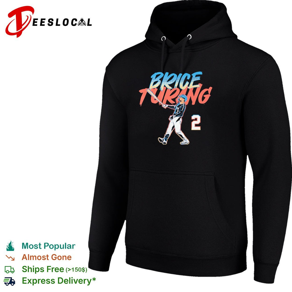 Brice Turang Milwaukee Brewers number 2 batting pose real MLB player graphic shirt