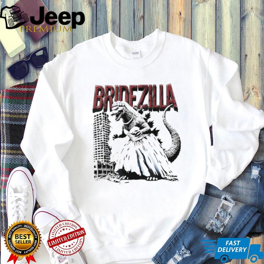 Bridezilla Funny Godzilla Wedding Bride Parody White T Shirt