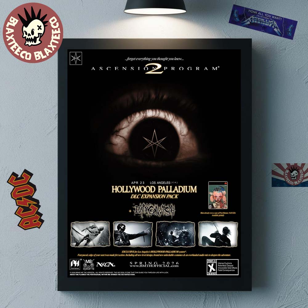 Bring Me The Horizon Los Angeles CA 2026 Poster At Hollywood Palladium On April 23 2026 Ascension Program 2 Tour Poster Canvas