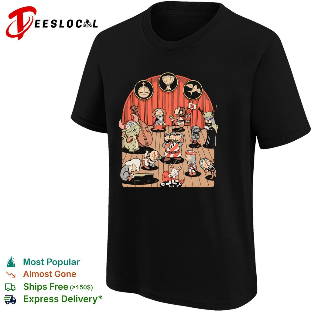 British Comedy Dance Monty Python and the Holy Grail in the style of Peanuts shirt