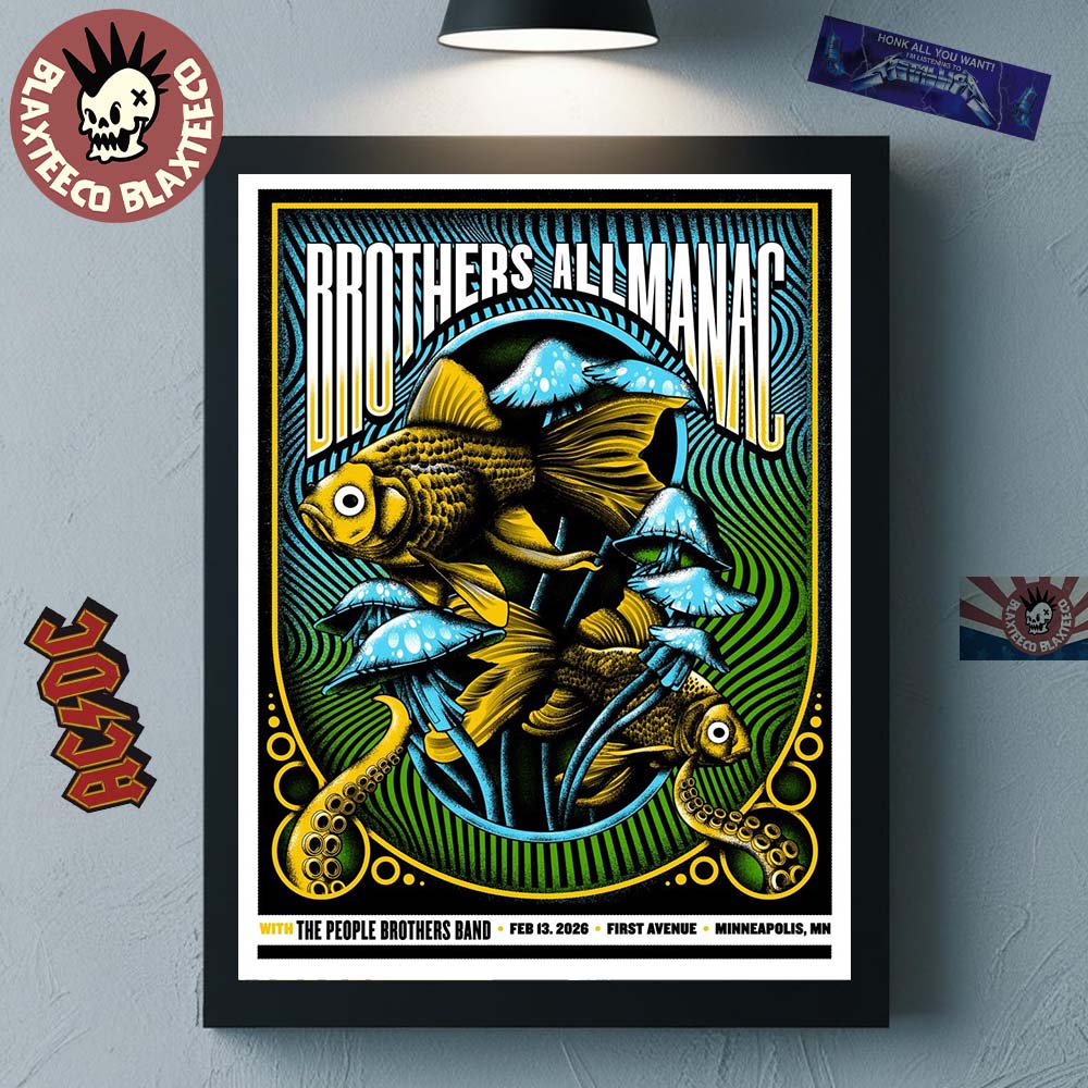 Brothers Allmanac Minneapolis Minnesota 2026 Venue Poster At First Avenue On February 13 2026 Home Decor Poster Canvas