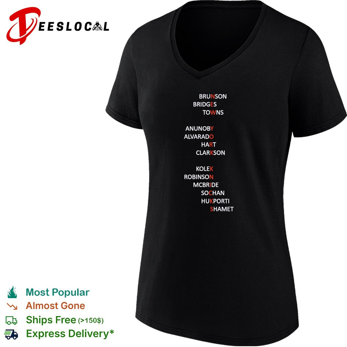 Brunson Bridges Towns Anunoby Alvarado Hart Clarkson Kole Robinson Mcbride Knicks shirt