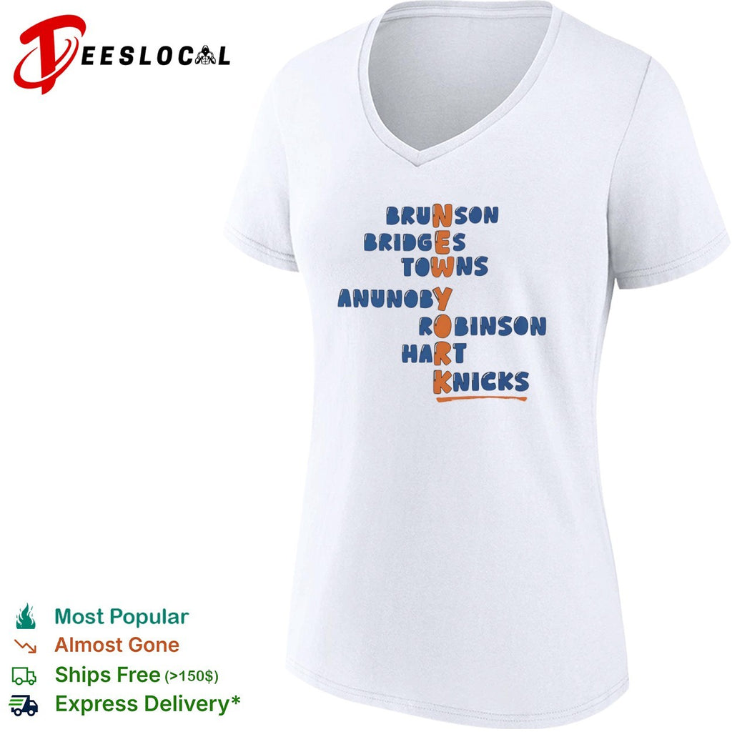 Brunson Bridges Towns Anunoby Robinson Hart Knicks New York NBA Basketball shirt