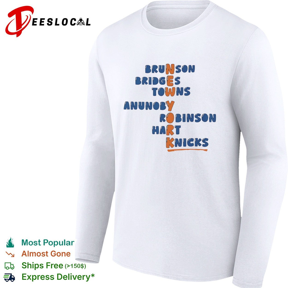 Brunson Bridges Towns Anunoby Robinson Hart Knicks New York NBA Basketball shirt