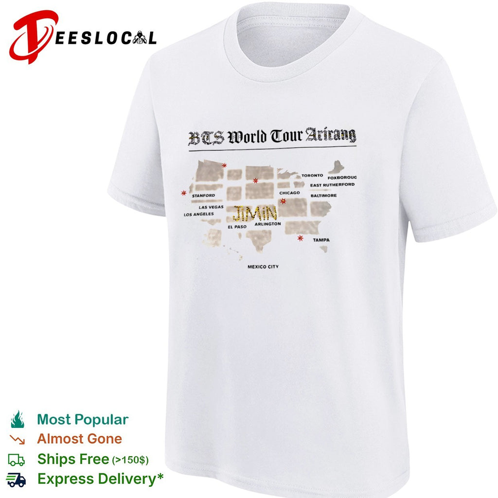 Bts World Tour Arirang Jimin Stanford Las Vegas Los Angeles El Paso Arlington shirt