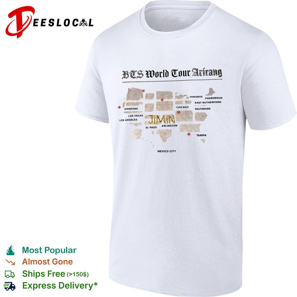 Bts World Tour Arirang Jimin Stanford Las Vegas Los Angeles El Paso Arlington shirt