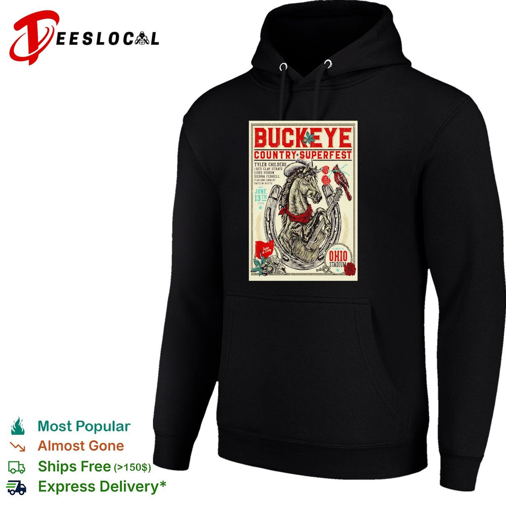 Buckeye Country Superfest multi-artist Ohio Stadium horseshoe June concert poster shirt