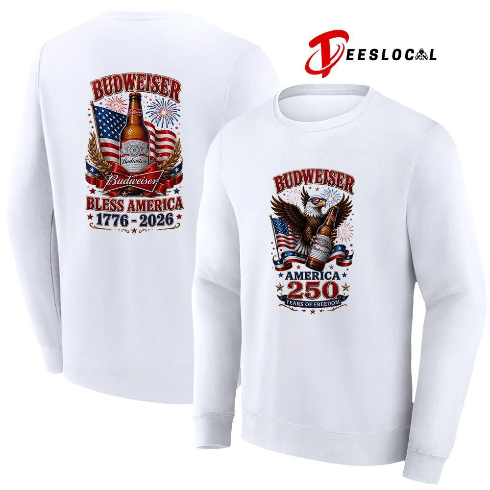 Budweiser America 250 years of freedom eagle graphic shirt