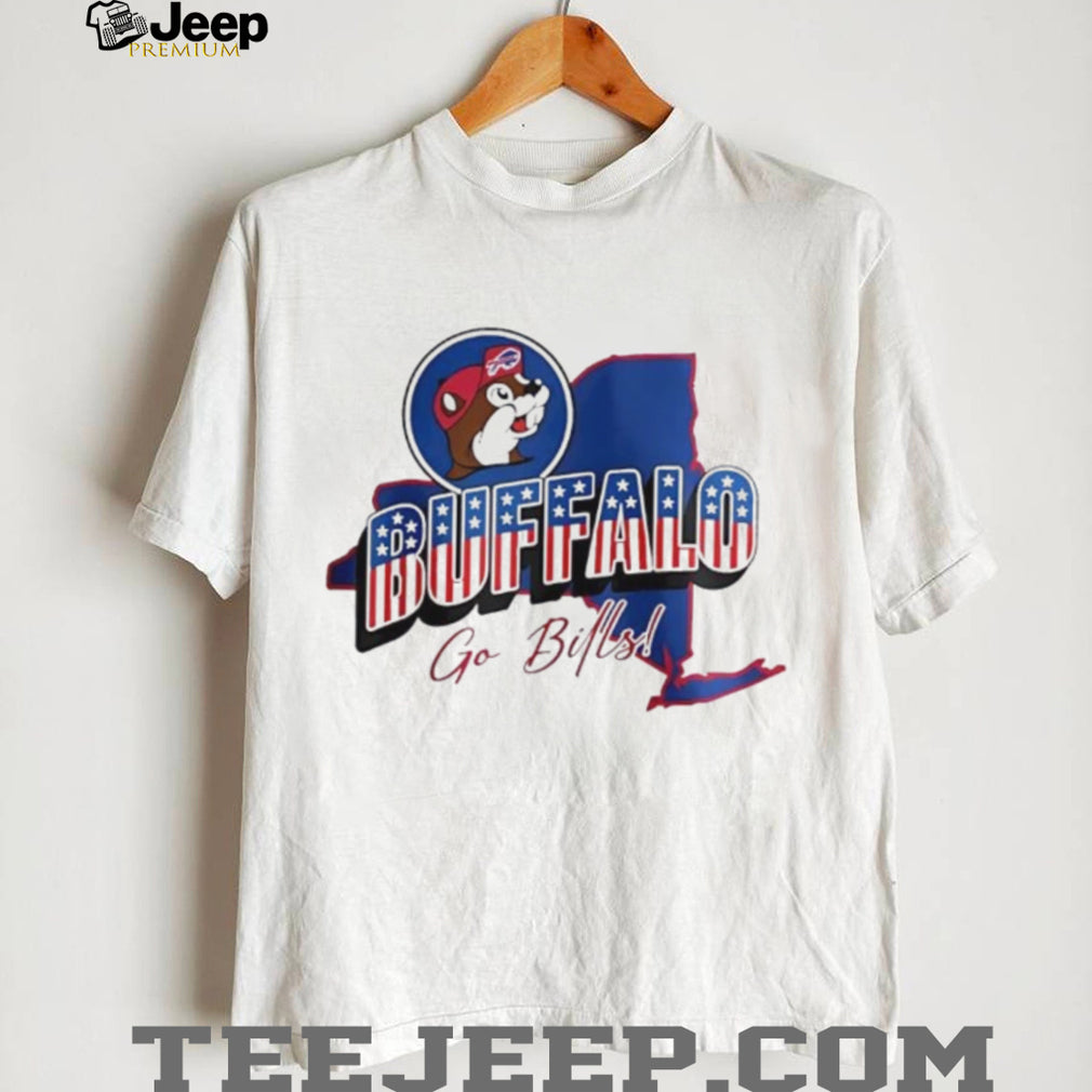 Buffalo Football Mascot State Map Graphic T Shirt