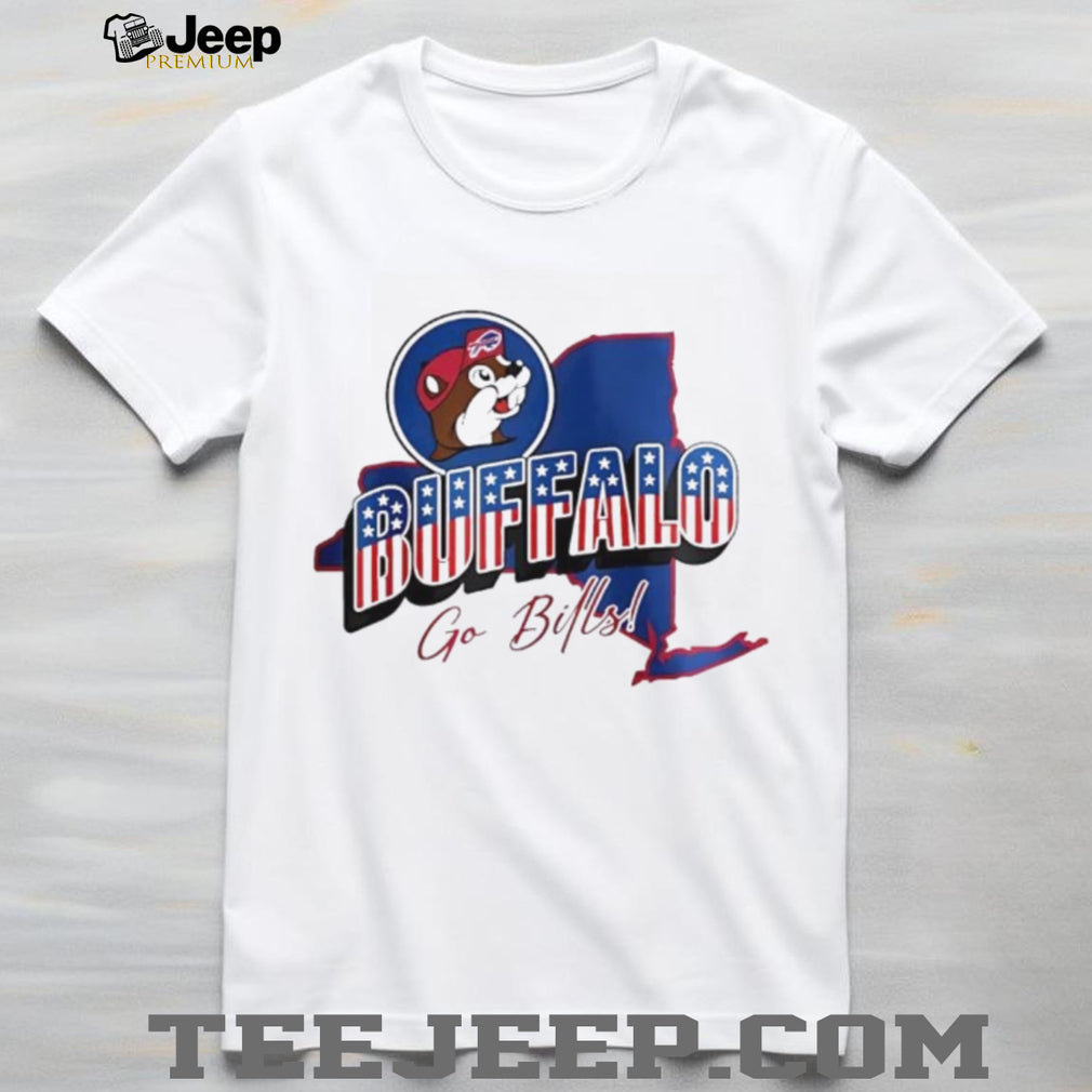 Buffalo Football Mascot State Map Graphic T Shirt