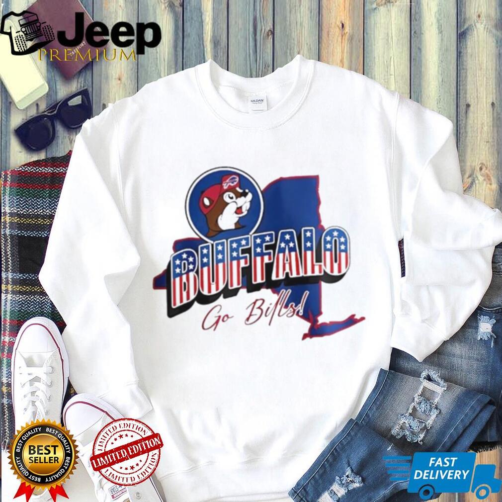 Buffalo Football Mascot State Map Graphic T Shirt