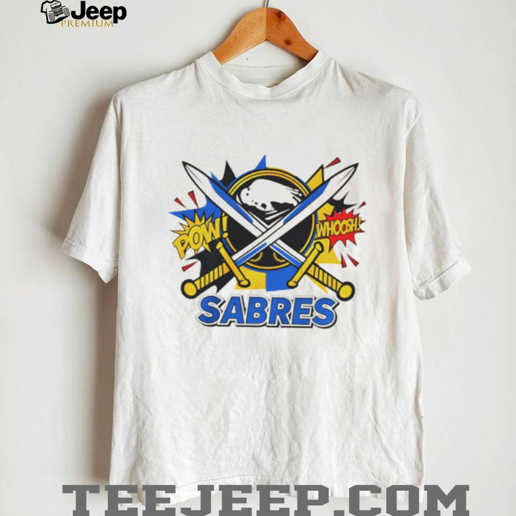 Buffalo Sabres Comic Book Style Pow Whoosh Hockey T Shirt
