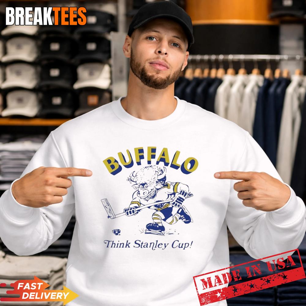 Buffalo Sabres Hockey Think Stanley Cup mascot t-shirt