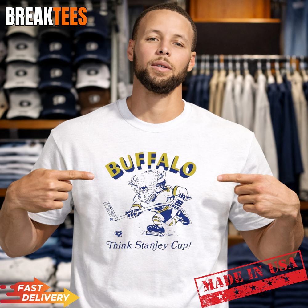 Buffalo Sabres Hockey Think Stanley Cup mascot t-shirt