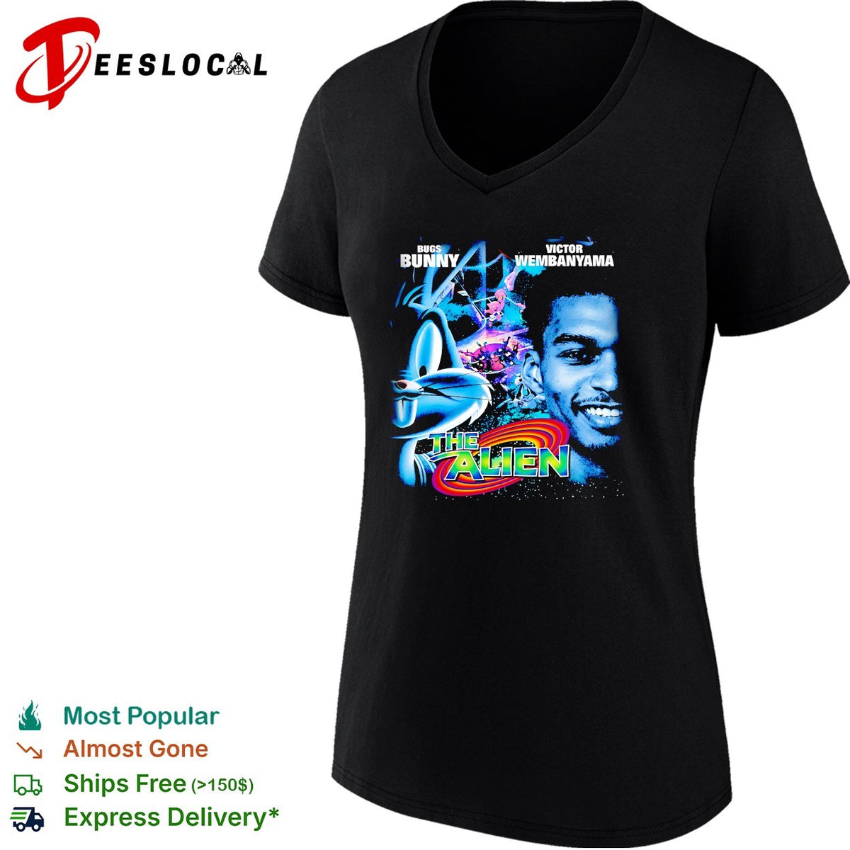 Bugs Bunny and Victor Wembanyama The Alien basketball duo art shirt