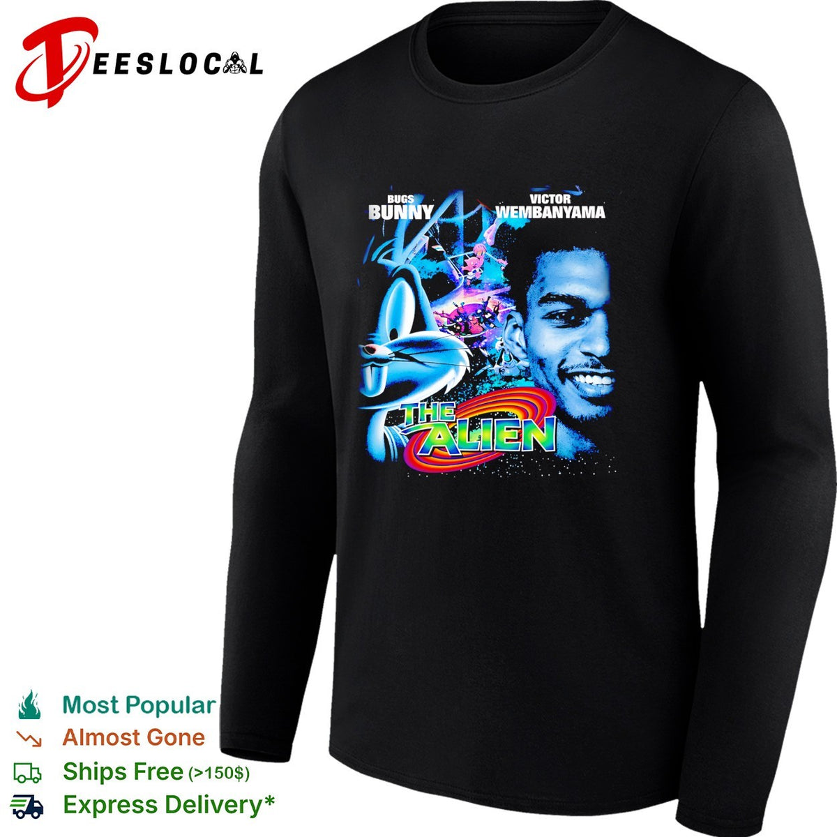 Bugs Bunny and Victor Wembanyama The Alien basketball duo art shirt
