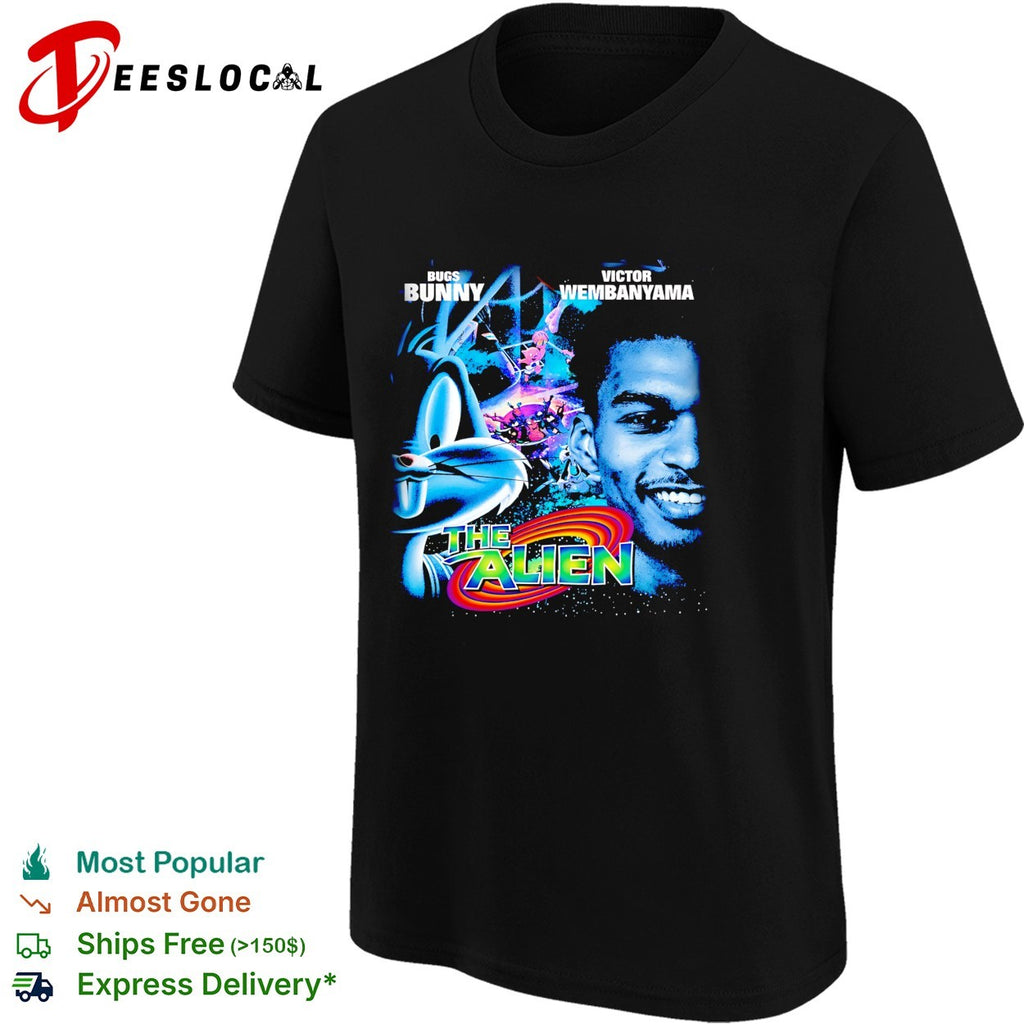 Bugs Bunny and Victor Wembanyama The Alien basketball duo art shirt