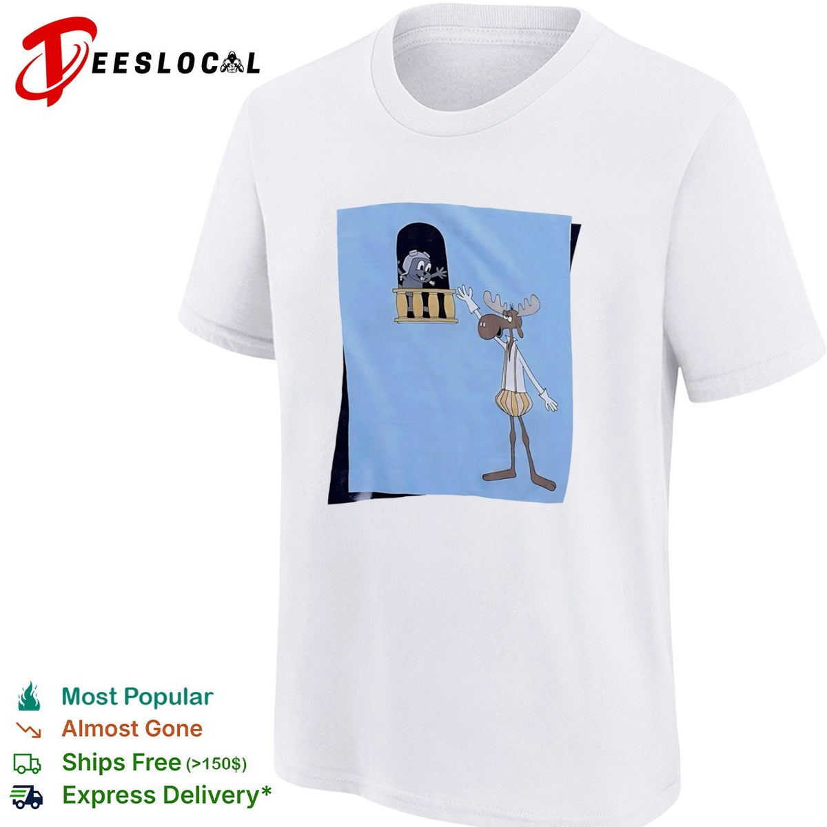 Bullwinkle J Moose and Rocket J Squirrel The Adventures of Rocky and Bullwinkle shirt