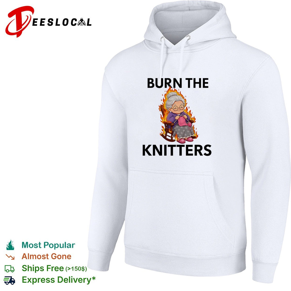 Burn the knitters grandma is crocheting flame graphic shirt