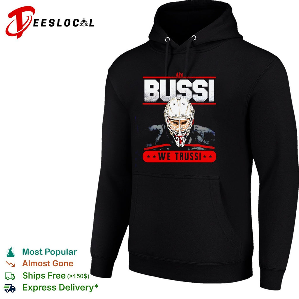 Bussi We Trussi Carolina Hurricanes goalie mask portrait bold shirt