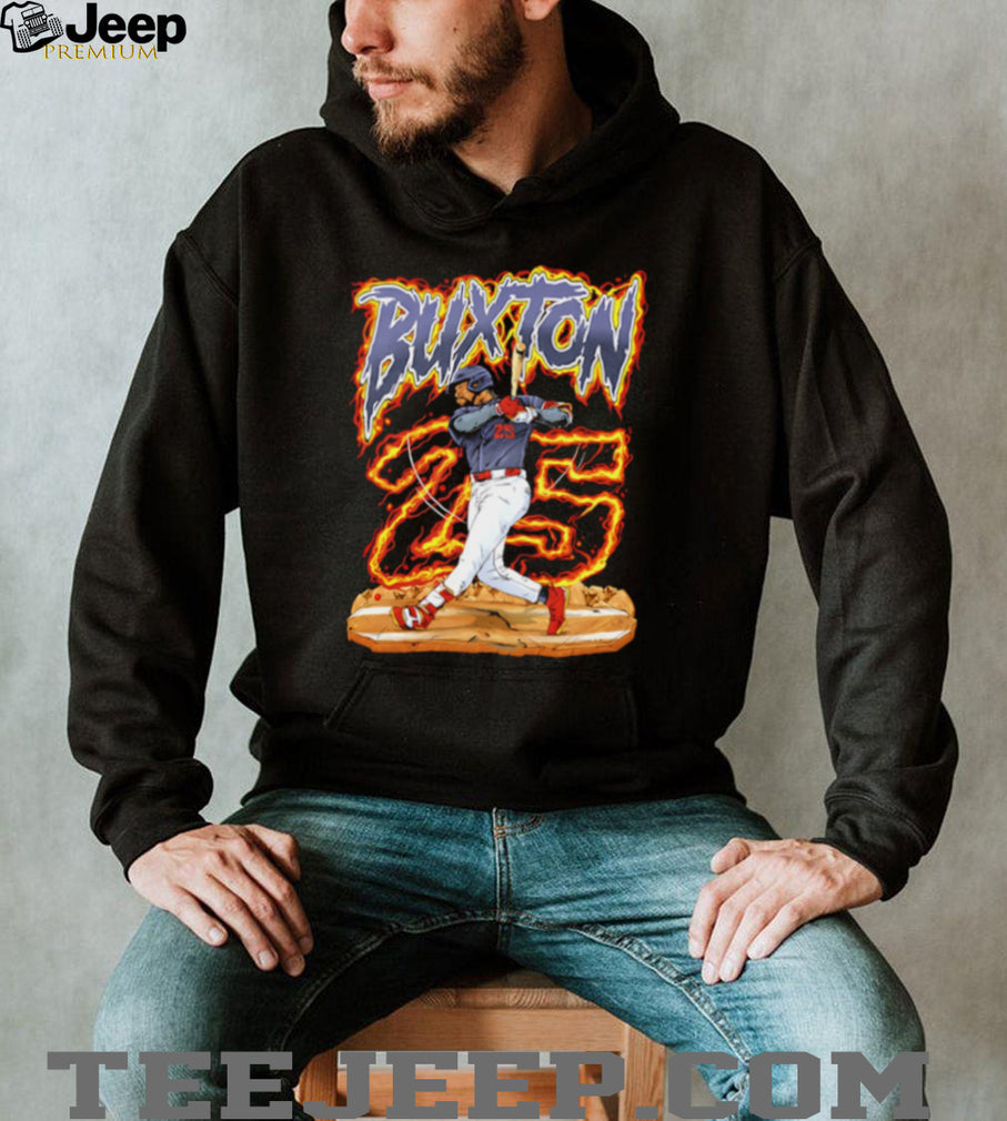 Buxton 25 Baseball Player Flame Sports Fan T Shirt