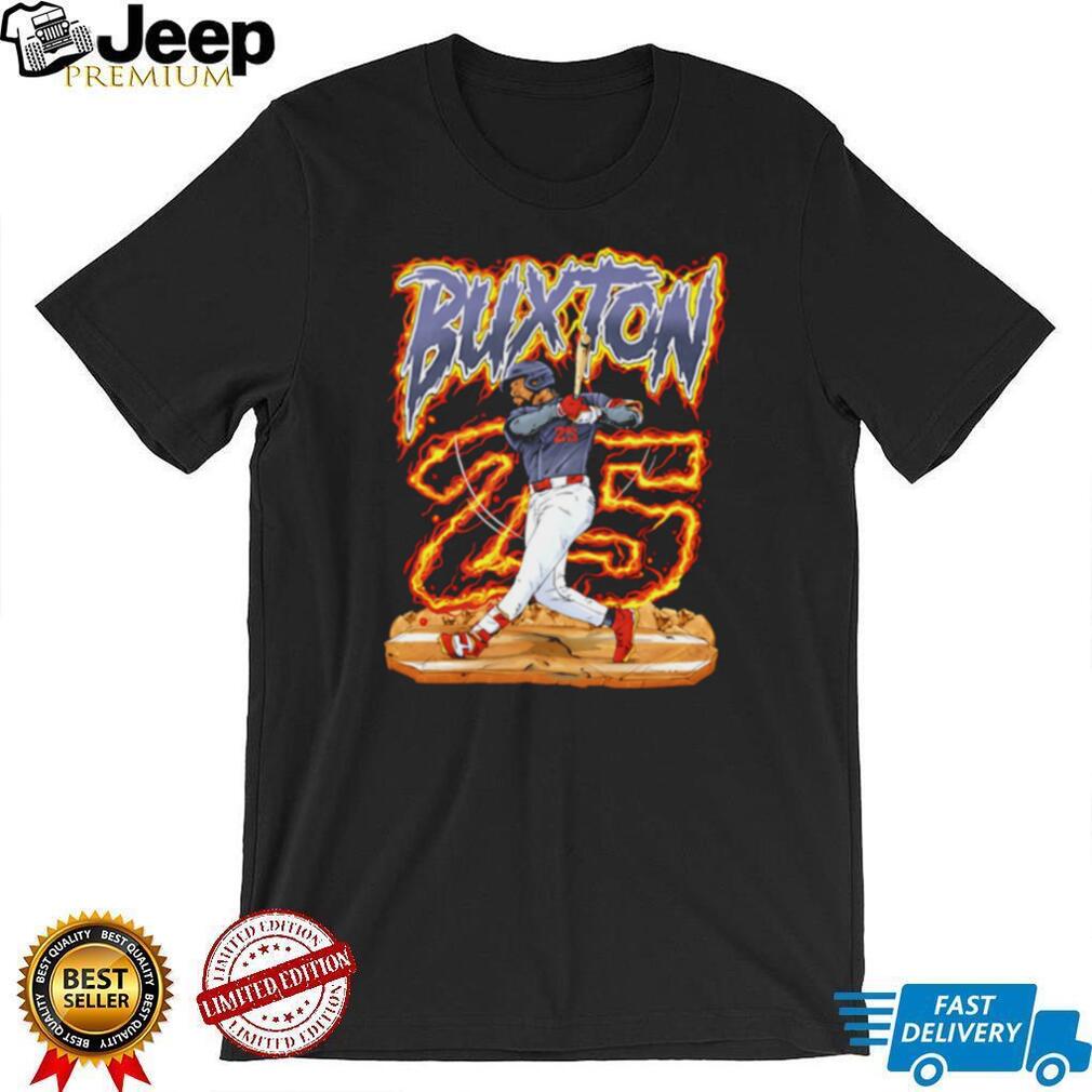 Buxton 25 Baseball Player Flame Sports Fan T Shirt