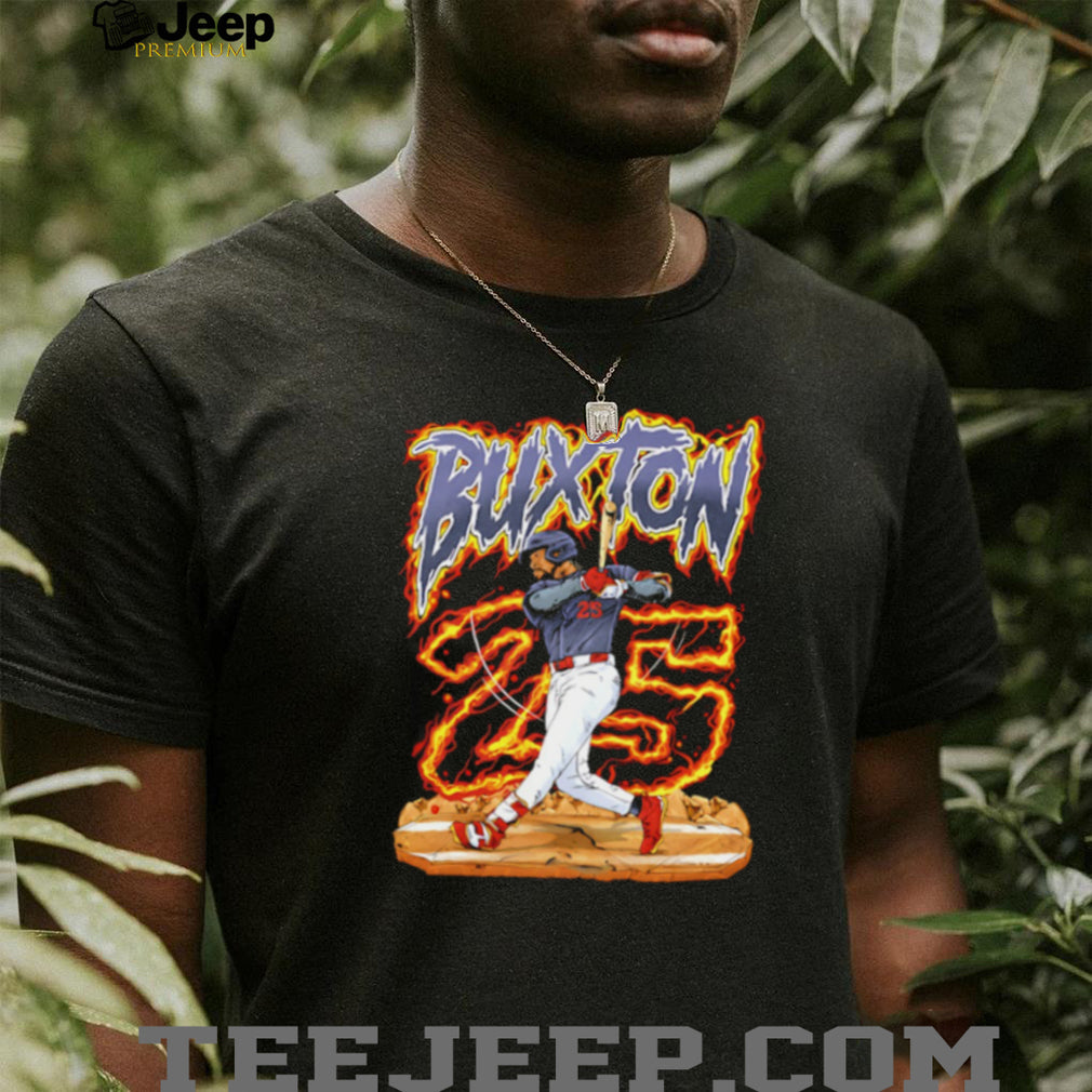 Buxton 25 Baseball Player Flame Sports Fan T Shirt
