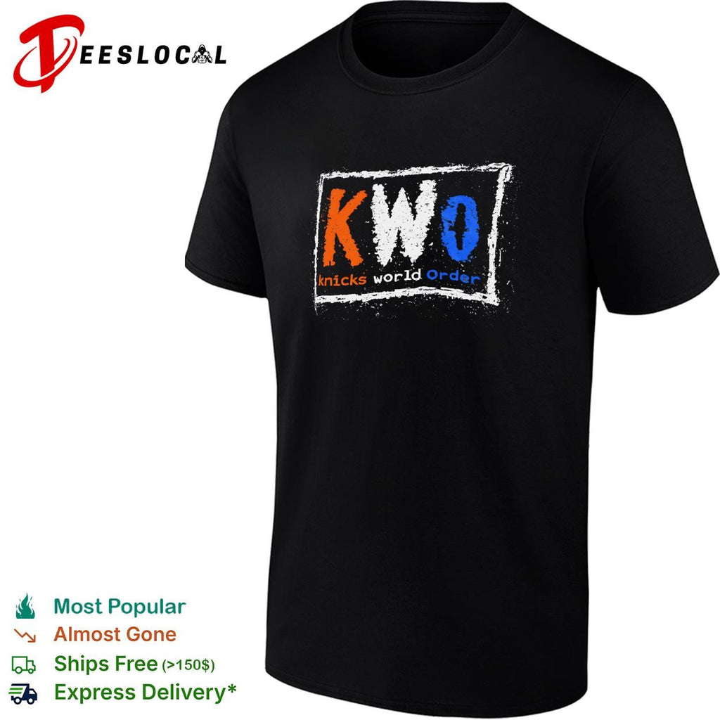 KWO Knicks World Order chalkboard lettering graphic shirt