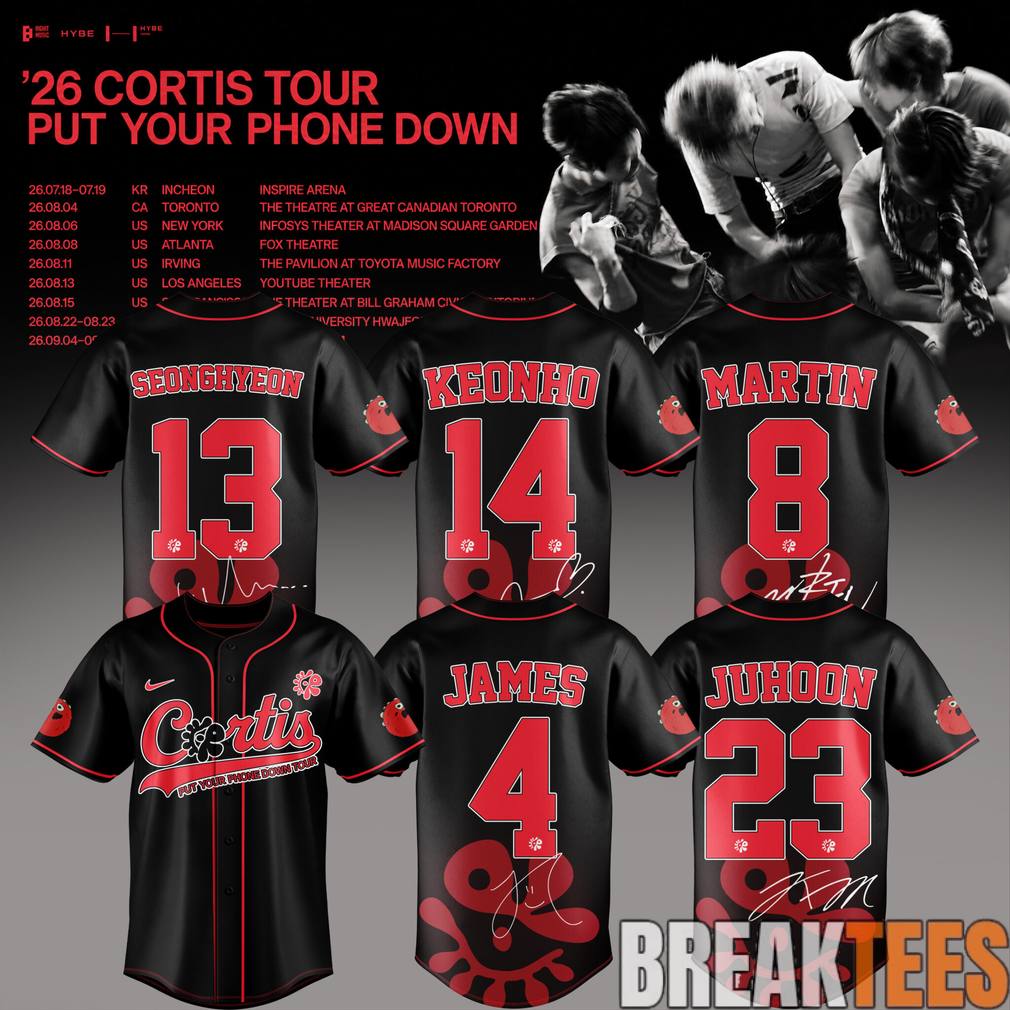 CORTIS Put Your Phone Down Tour 2026 Baseball Jersey