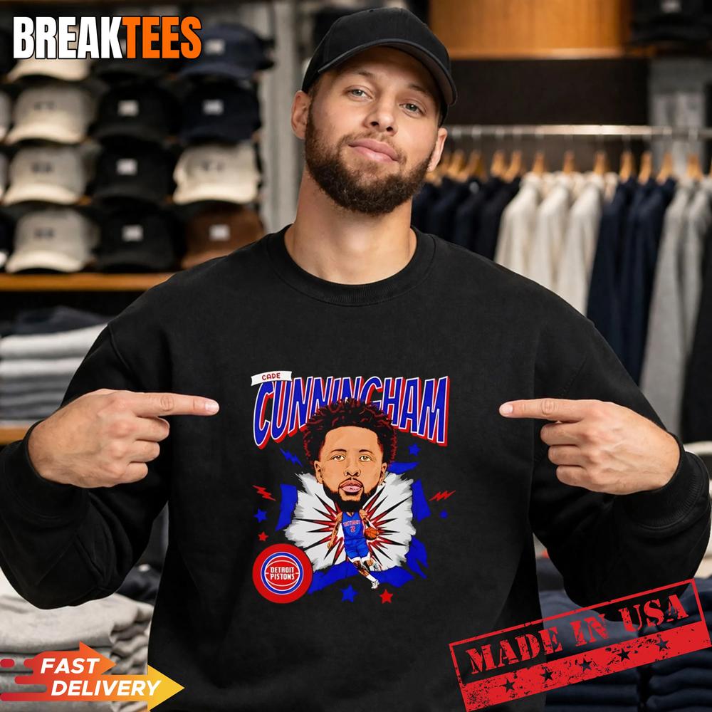 Cade Cunningham number 2 of Detroit Pistons NBA caricature T-Shirt