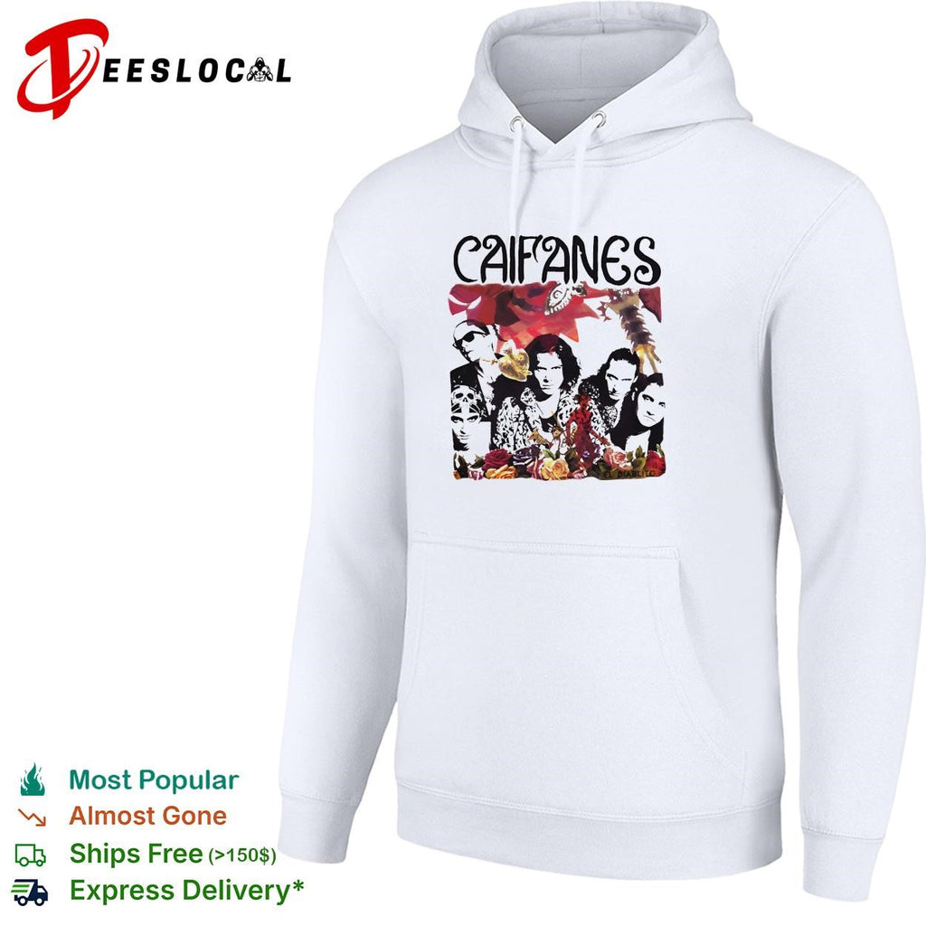 Caifanes band portrait collage with floral border illustration graphic shirt