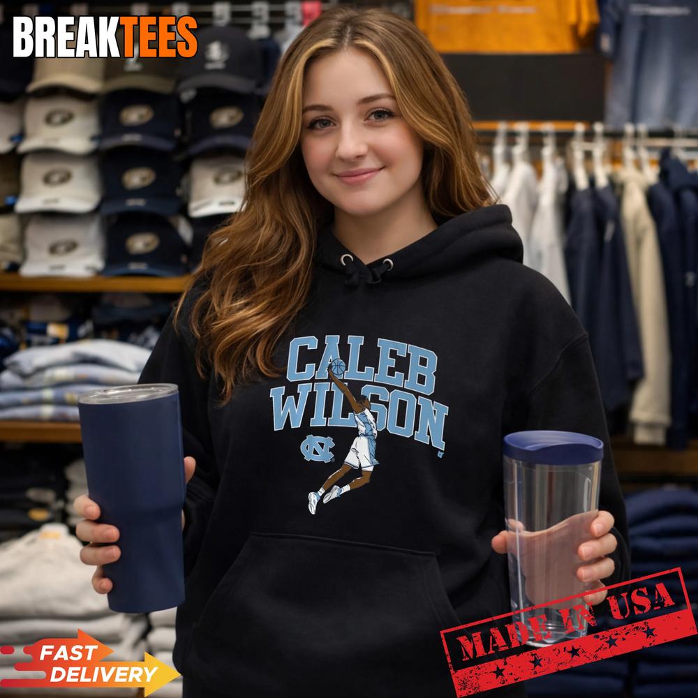 Caleb Wilson UNC Basketball Name Pose Graphic Shirt
