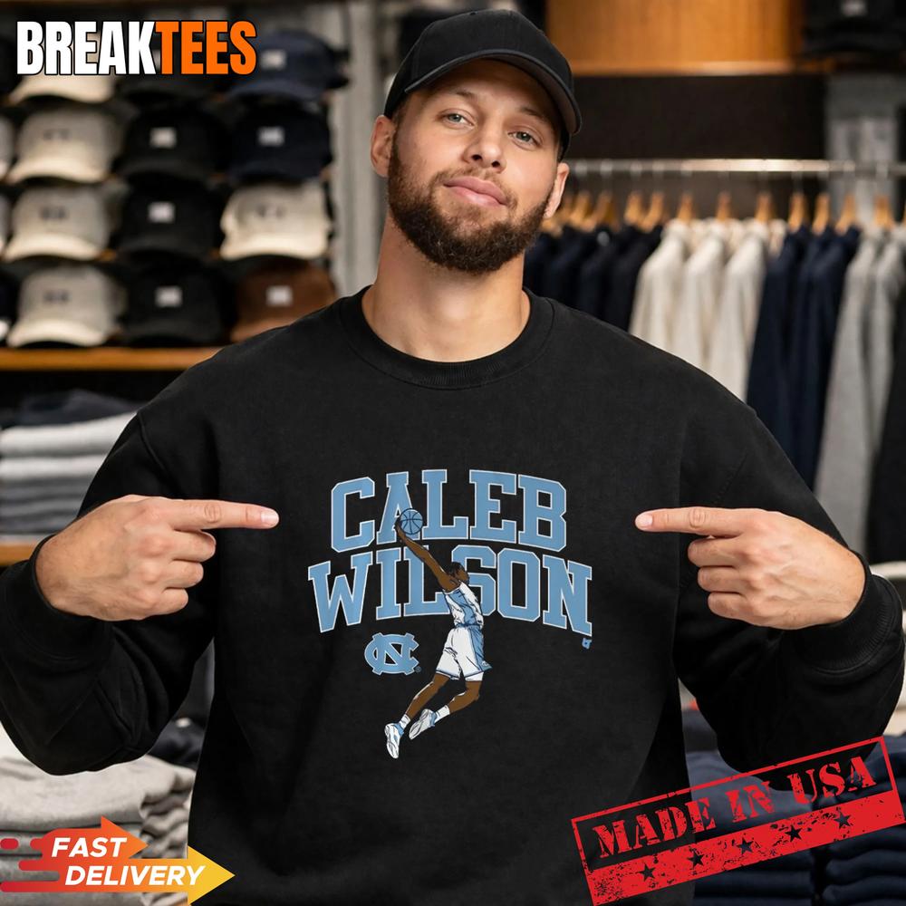 Caleb Wilson UNC Basketball Name Pose Graphic Shirt