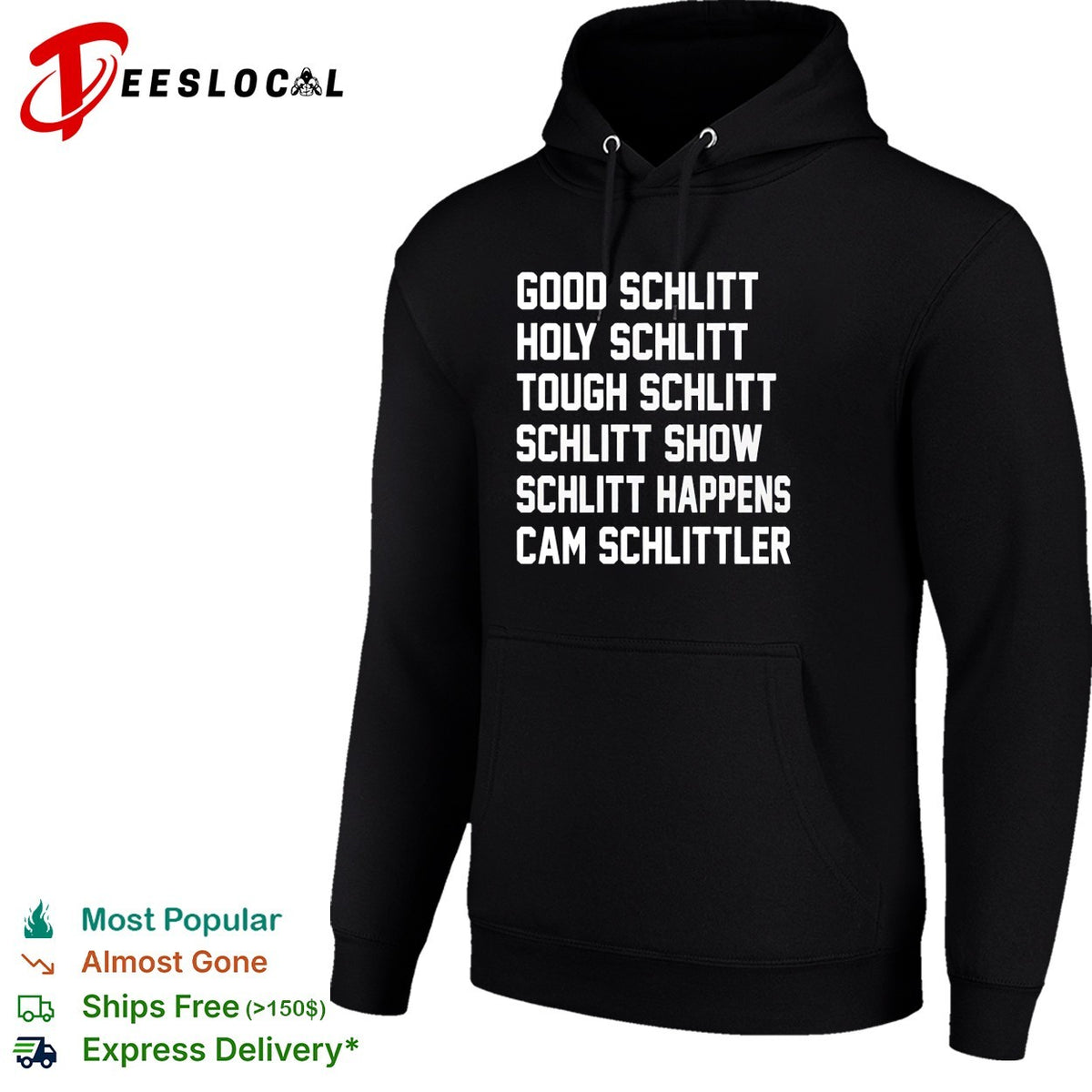 Cam Schlittler hockey player Schlitt happens wordplay bold stacked text fan shirt