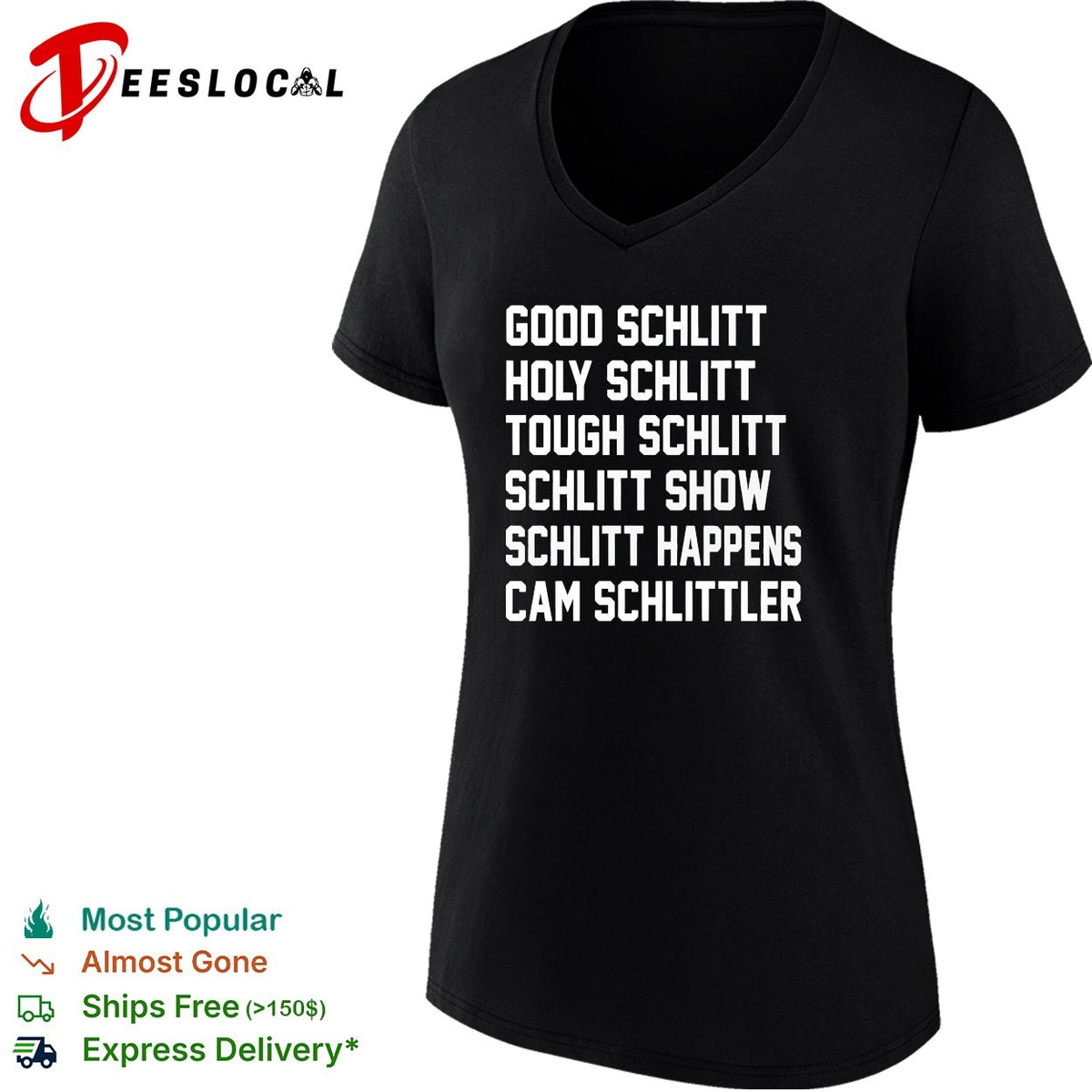 Cam Schlittler hockey player Schlitt happens wordplay bold stacked text fan shirt