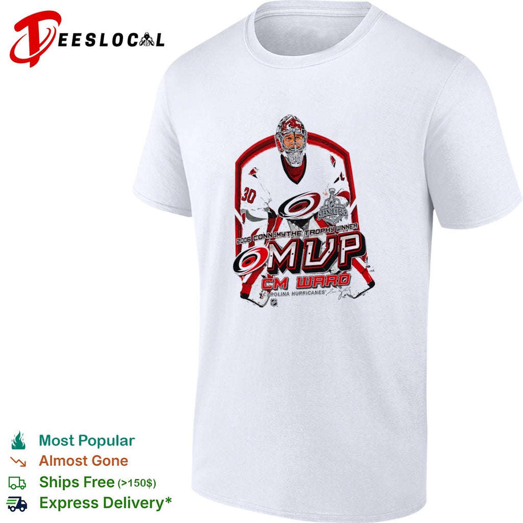Cam Ward Carolina Hurricanes 2006 Conn Smythe Trophy Winner MVP hockey shirt