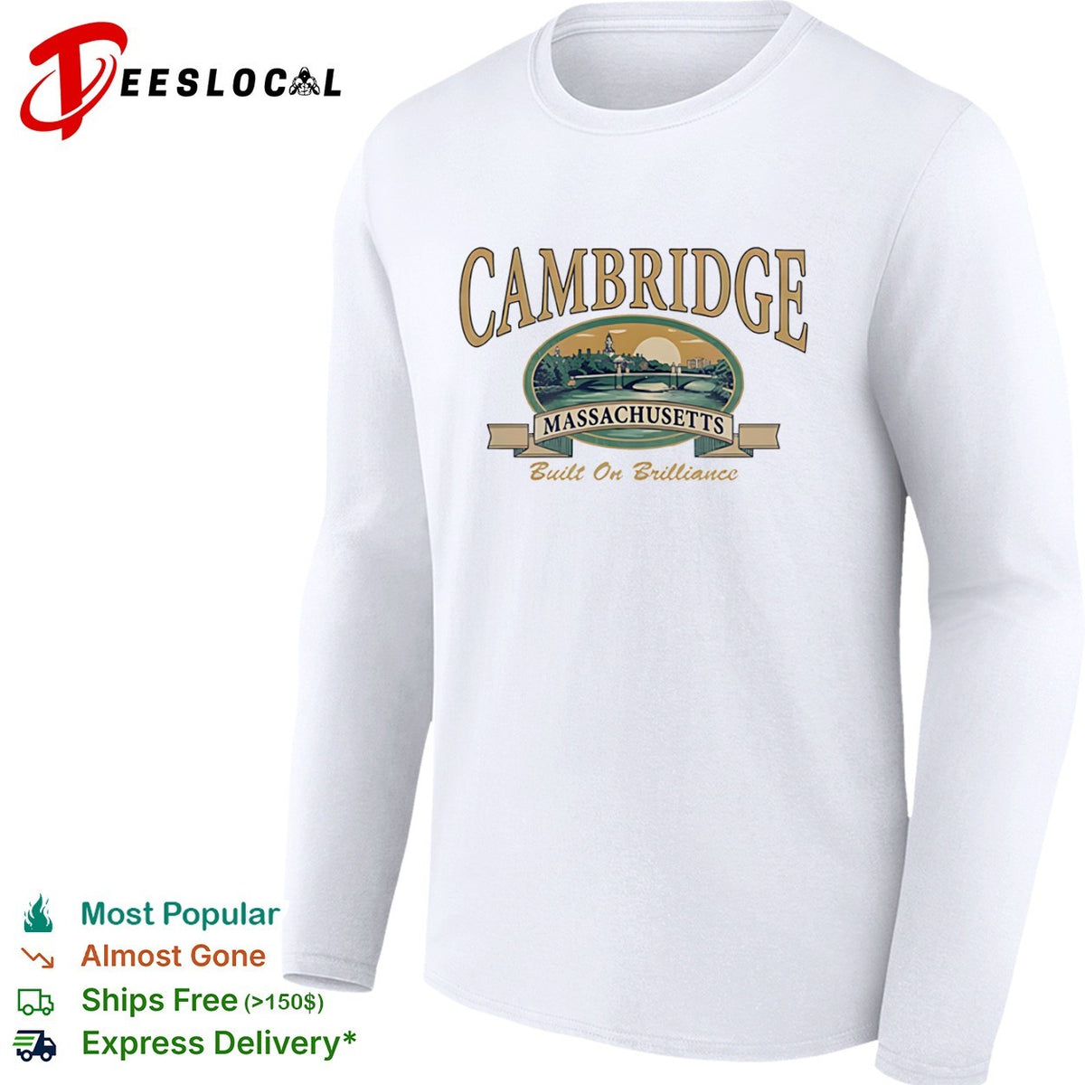 Cambridge Massachusetts Built on Brilliance Cambridge Massachusetts City Shirt
