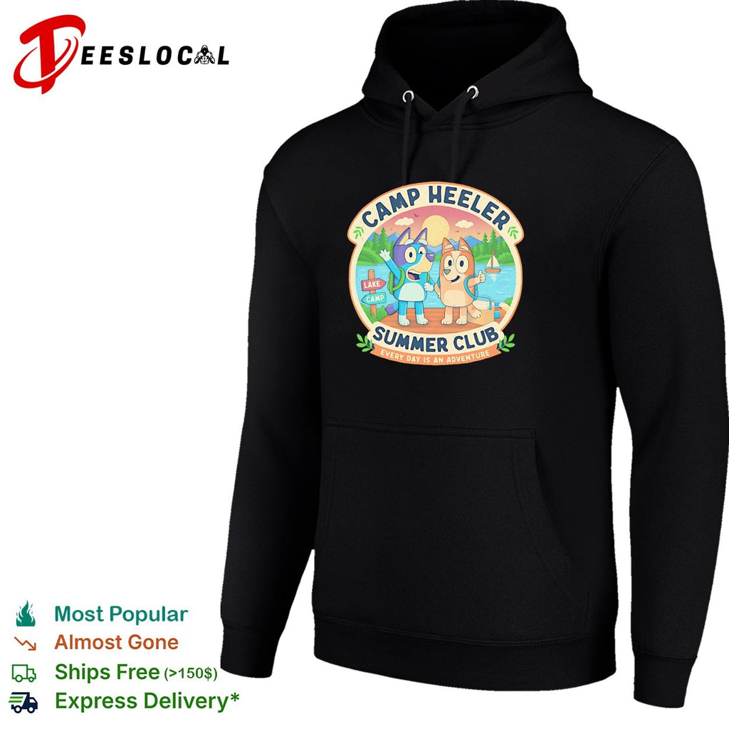 Camp Heeler Summer Club every day is an adventure lake camp fun art shirt
