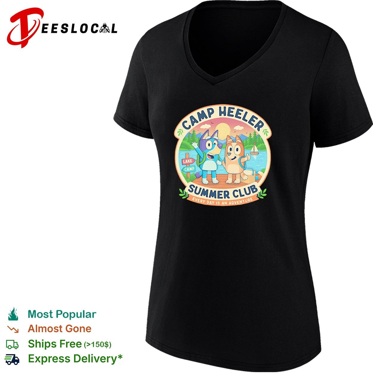 Camp Heeler Summer Club every day is an adventure lake camp fun art shirt