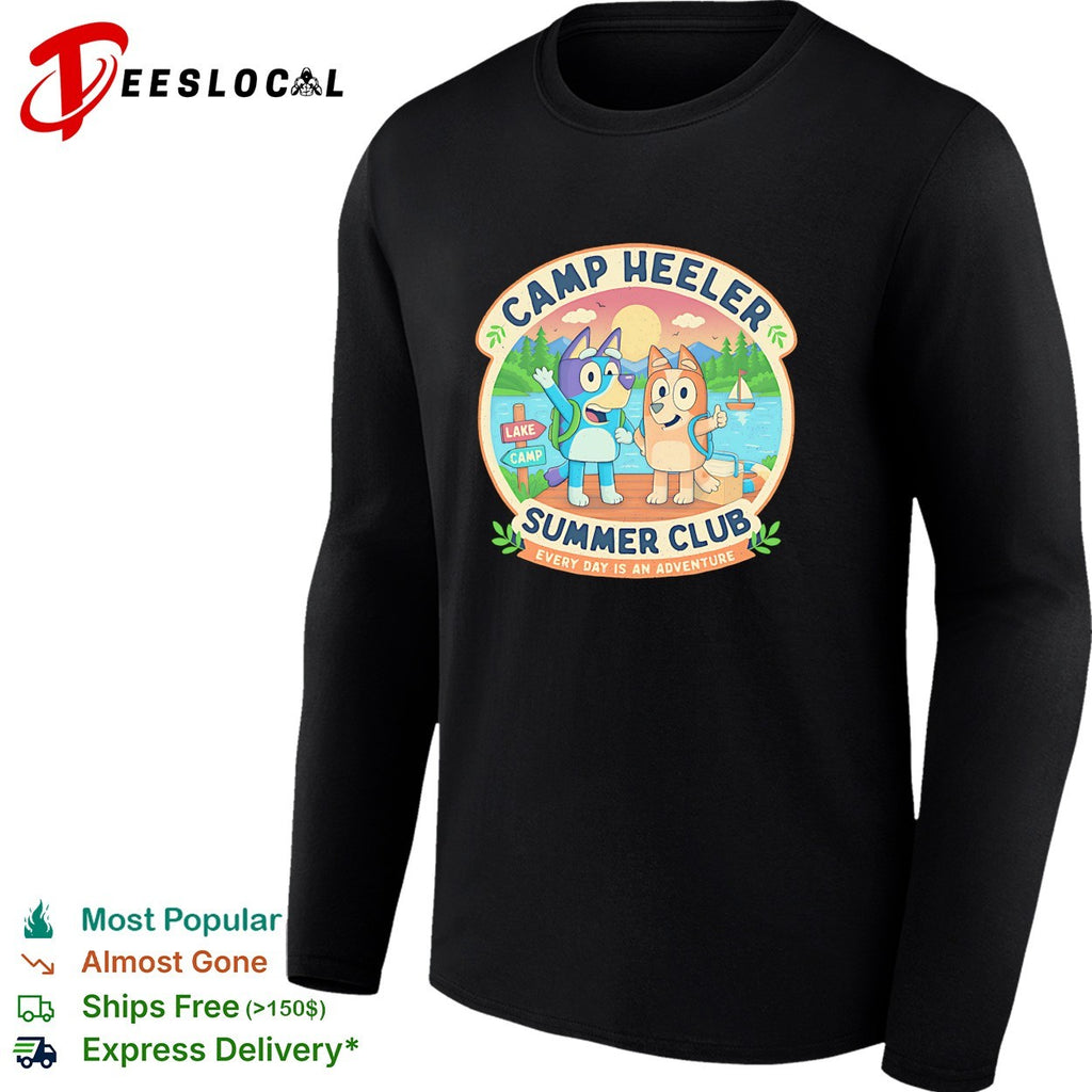 Camp Heeler Summer Club every day is an adventure lake camp fun art shirt