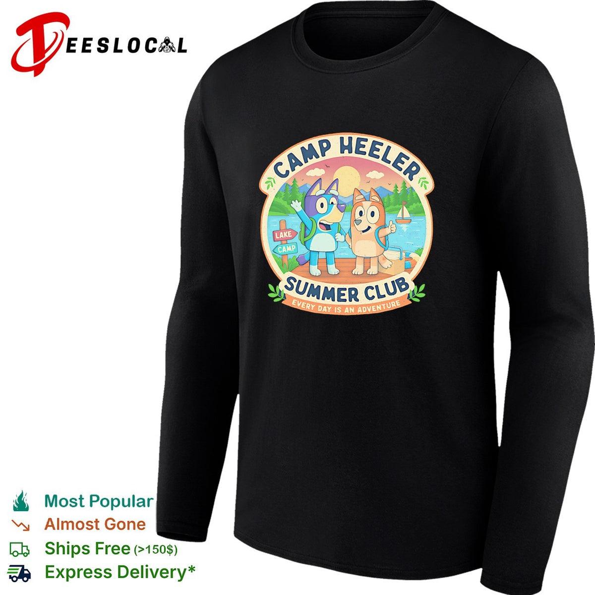 Camp Heeler Summer Club every day is an adventure lake camp fun art shirt