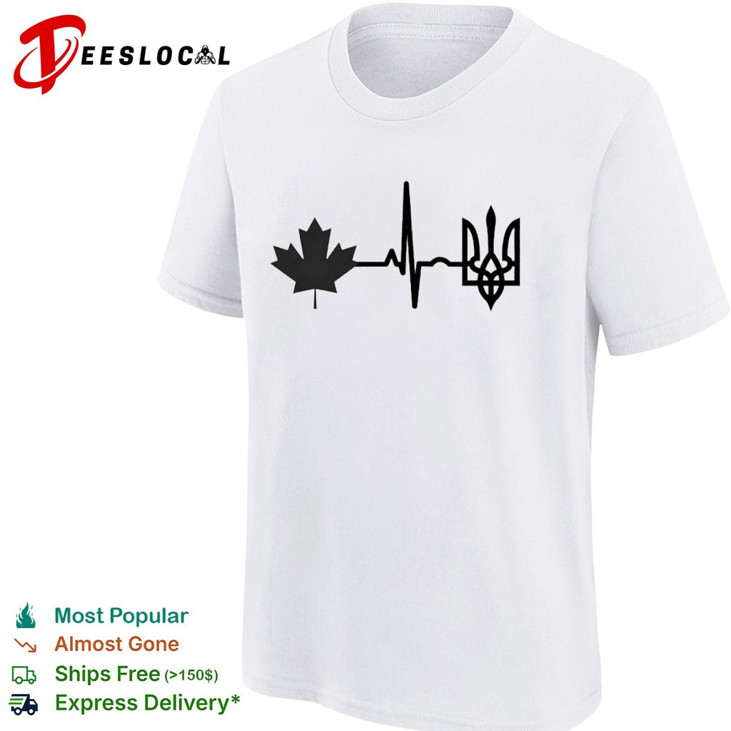 Canada and Ukraine Heartbeat shirt