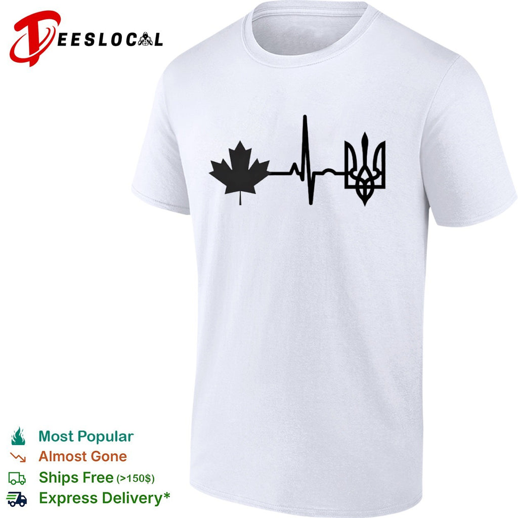 Canada and Ukraine Heartbeat shirt
